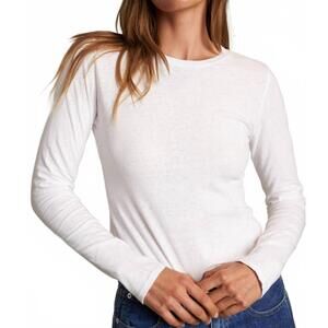 NEW PERFECTWHITETEE jamie recycled cotton long sleeves top in white